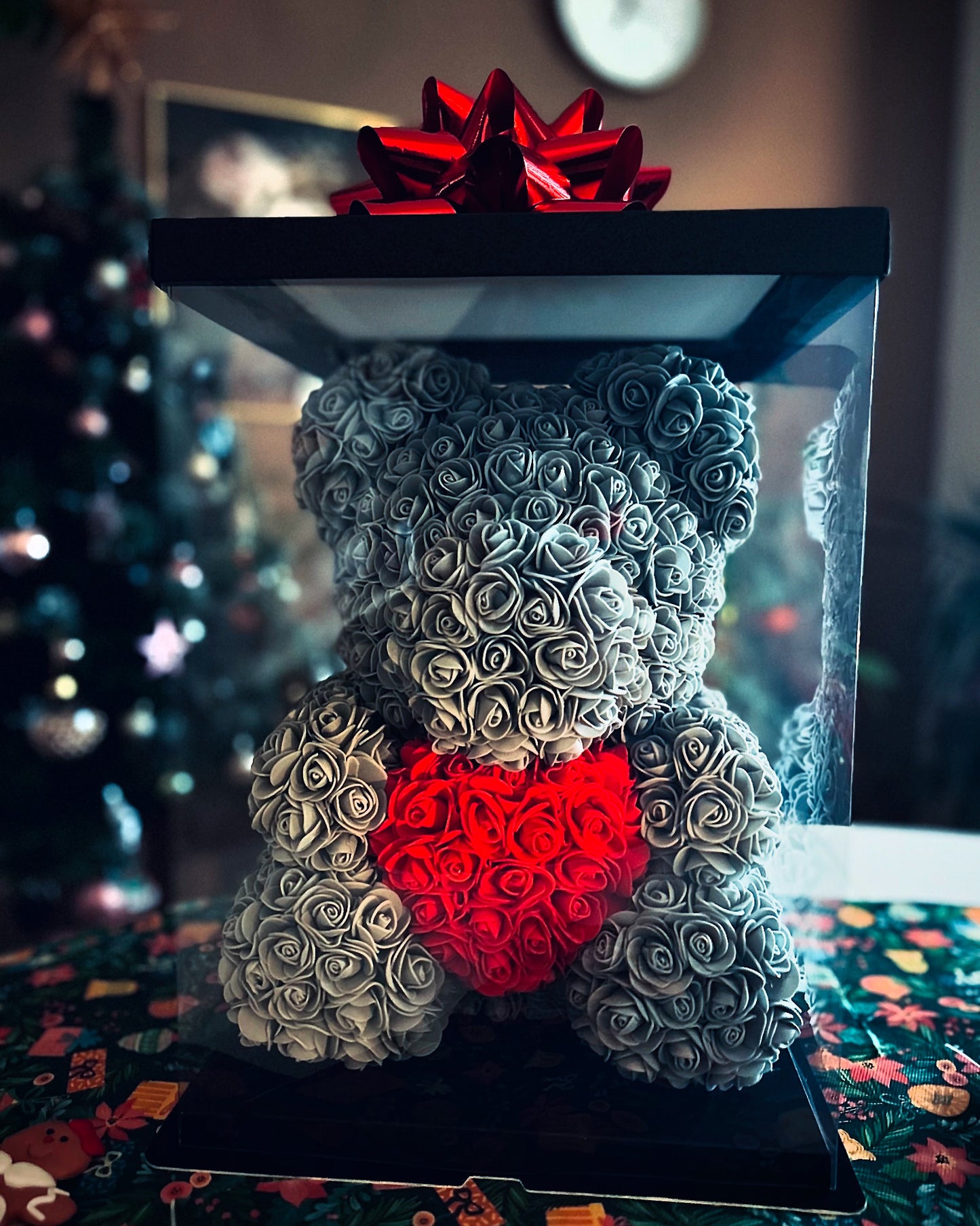 Rosenbär+ Herzkissen+ Personalisierte Tasse