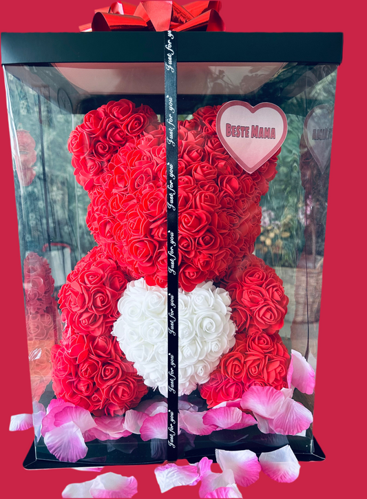 Rosenbär 40 cm – „beste Mama”