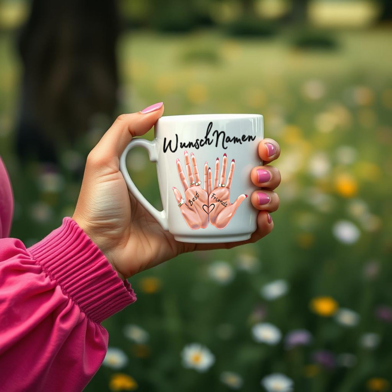 Freundschaftsbecher mit Händen